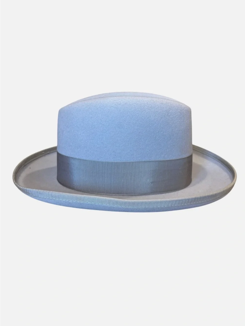 VTG Capas Design Light Gray Wool Fedora with Feather Accent Hat Godfather USA